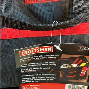 Craftsman black fabric zippered wide opening tool bag. New with tags